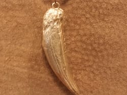 Bronze Taz Eurasian Lynx Canine Pendant