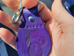 Purple Ramsey Leopard Print Key Chain