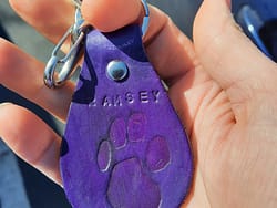Purple Ramsey Leopard Print Key Chain