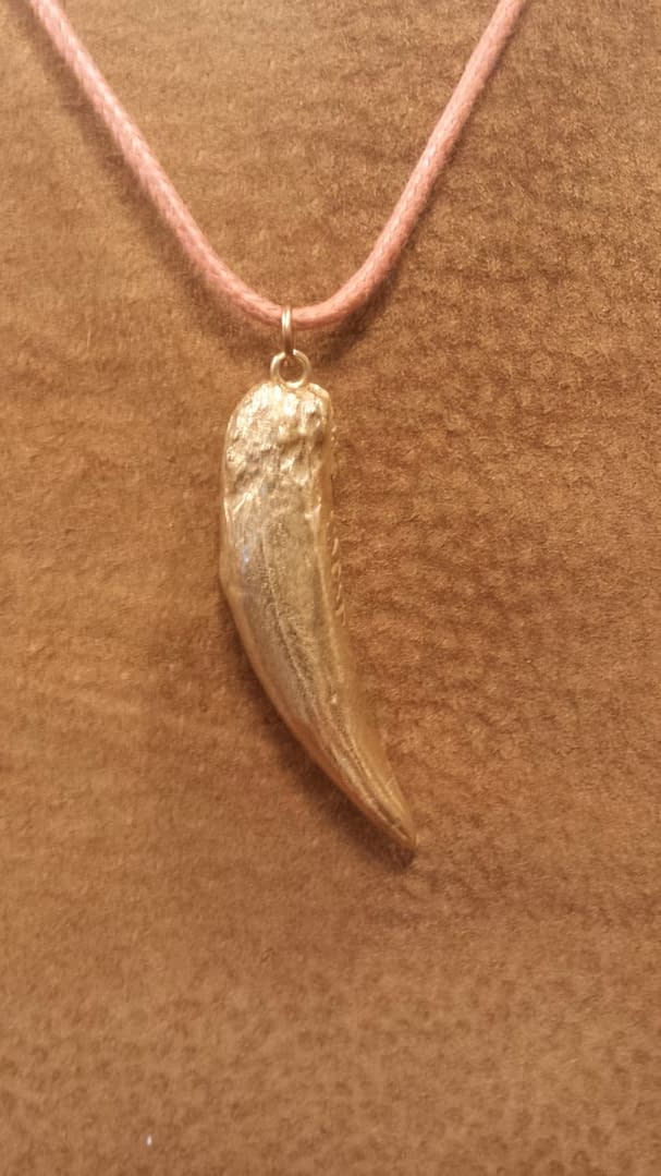 Bronze Taz Eurasian Lynx Canine Pendant